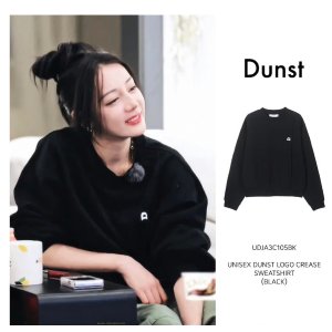 DUNST FOR MENbuy 1 get 1 30% off DUNST Logo Crease Sweatshirt - Black