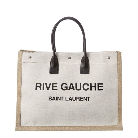 Saint LaurentNoe Rive Gauche Canvas & Leather Tote