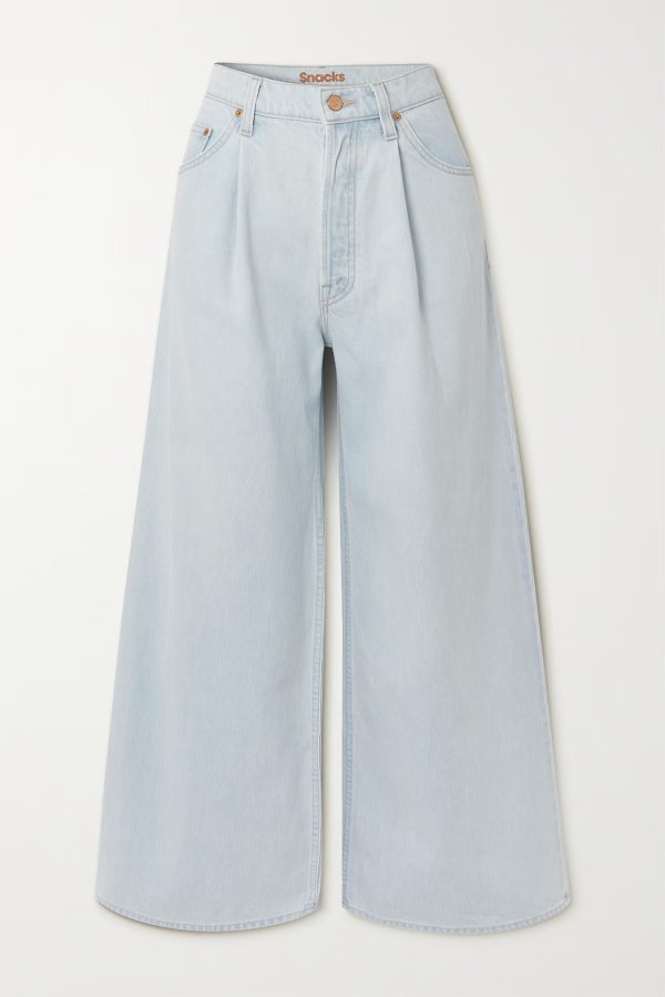 + NET SUSTAIN SNACKS! pleated high-rise wide-leg jeans