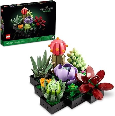 Succulents 10309 Plant Decor Building Set for Adults; Build a Succulents Display Piece for The Home or Office (771 Pieces)
