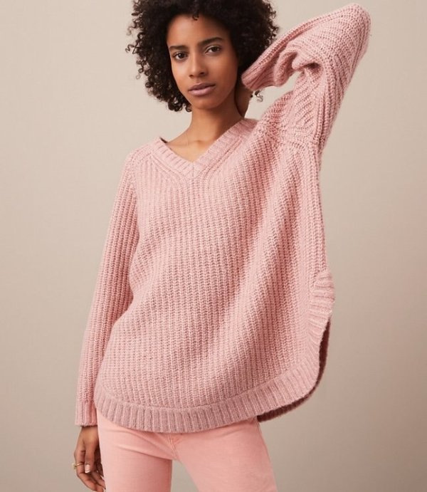 Lou & Grey Slouchy Shirttail Tunic Sweater | LOFT
