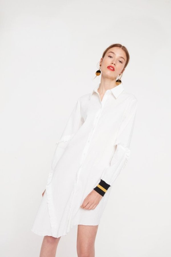Ghospell Shirt Dress with Cuff Detailing