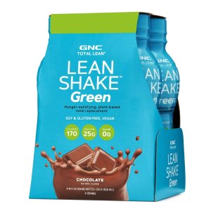 GNC Total Lean Lean Shake Green to Go Bottles - Chocolate, 4 Pack