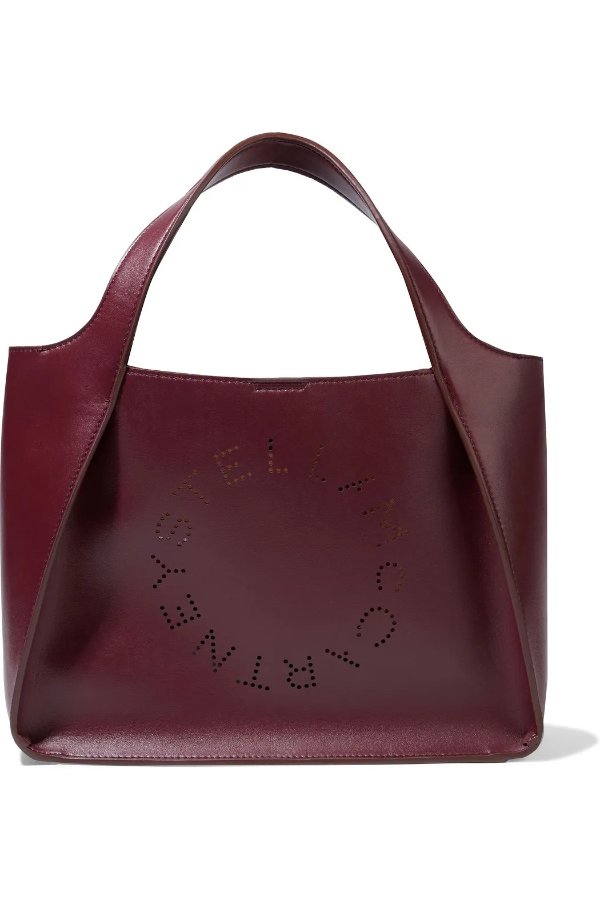Stella Logo small perforated faux leather tote