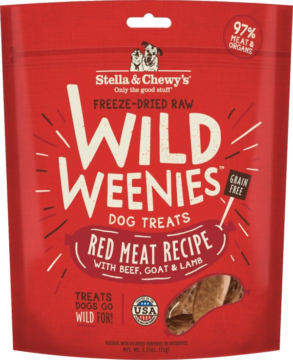 Red Meat Wild Weenies Freeze-Dried Raw Dog Treats, 3.25-oz bag - Chewy.com