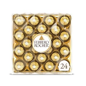 Ferrero RocherFine Hazelnut Chocolates, 24 Count, Chocolate Gift Box, 10.6 oz