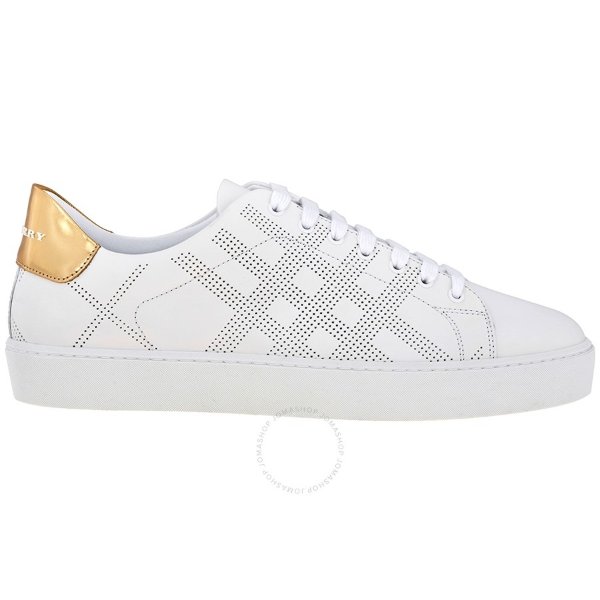 Ladies Lace Up House Check White Sneakers