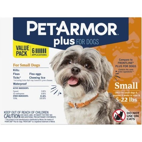 Plus Flea & Tick Squeeze-On Dog 5-22 lbs., Pack of 6 | Petco