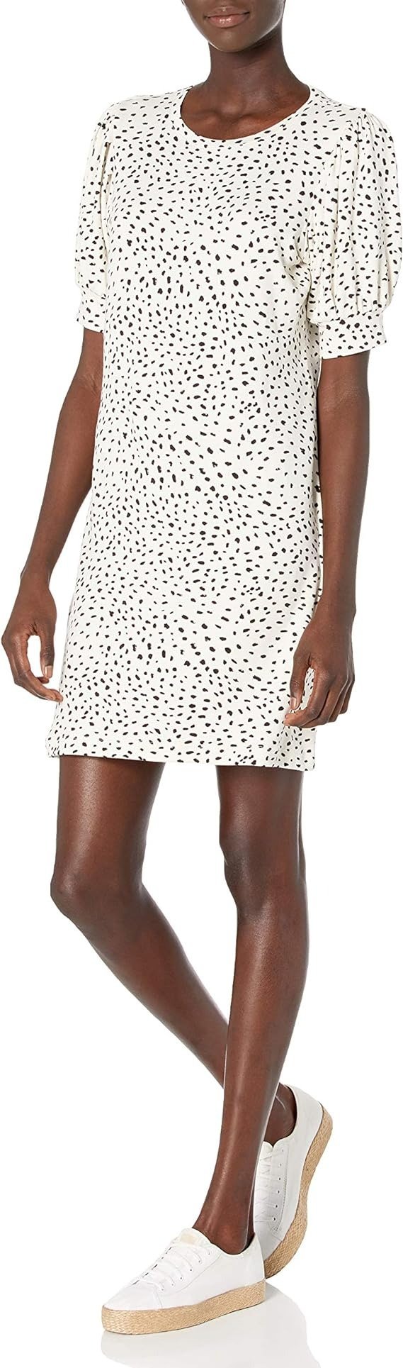 Amazon Essentials Women's Supersoft Terry Relaxed-Fit Short-Sleeve Puff-Sleeve Dress (Previously Daily Ritual)