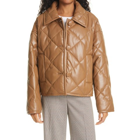STAND STUDIOJacinda Quilted Faux Leather Crop Jacket