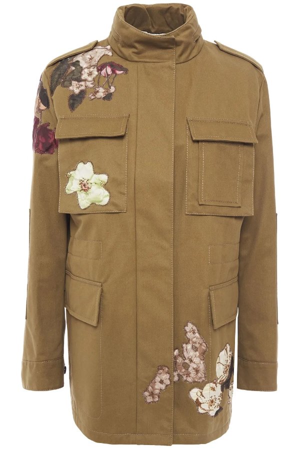 Embroidered cotton-twill jacket