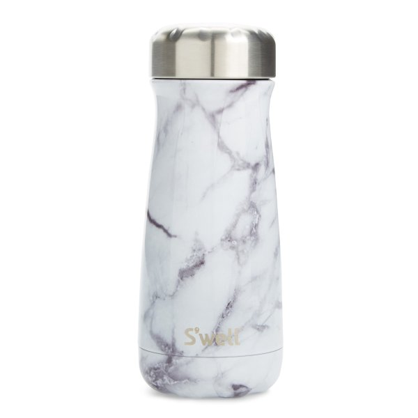 S'WELL Traveler White Marble 16-Ounce Insulated Stainless Steel Water Bottle