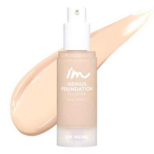 I'M Genius Foundation All Cover | Soft Matte, Long lasting Foundation with buildable coverage | 001 Fair | K-Beauty
