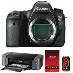 Canon EOS 6D DSLR Camera Kit with PIXMA PRO-10 Printer + 1-Year New Leaf Service Plan + More