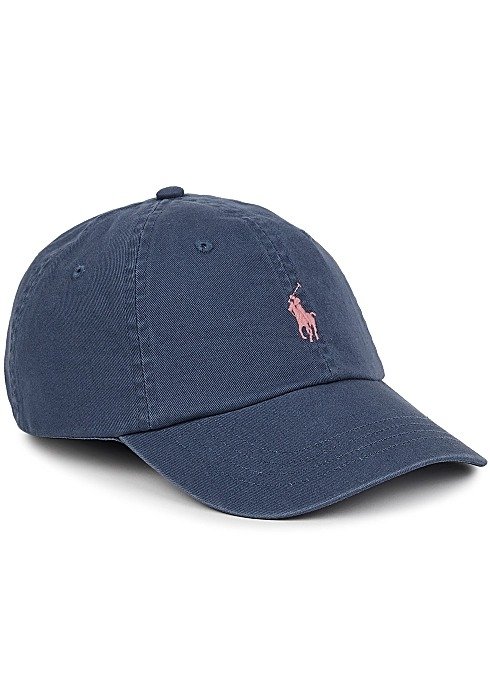 Blue logo cotton-twill cap