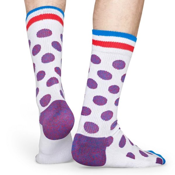 White Sport Socks: Big Dot - Athletic | Happy Socks US