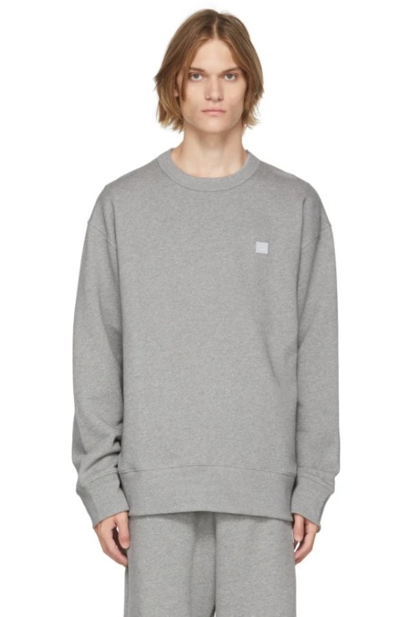 Grey Logo Crewneck Sweater