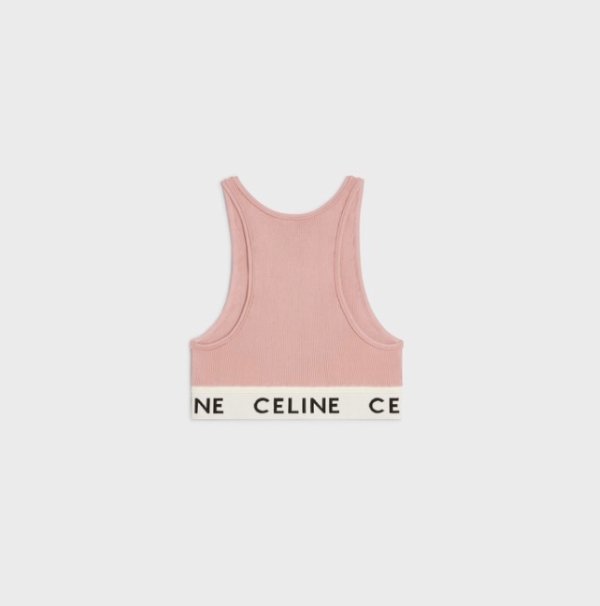 CELINE SPORTS BRA IN ATHLETIC KNIT - pink / off white