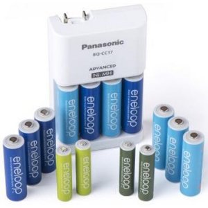 Panasonic K-KJ17MZ104A Eneloop Power Pack for 10AA, 4AAA Colored Cells Advanced Battery Charger