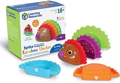 Spike the Fine Motor Hedgehog Rainbow Stackers - 6 Pieces, Ages 18+ months Stacking & Counting Toy for Toddlers, Montessori Toys