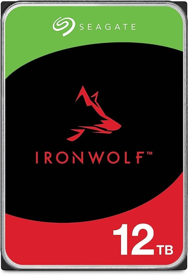 IronWolf 12TB NAS Internal Hard Drive HDD – 3.5 Inch SATA 6Gb/s 7200 RPM 256MB Cache for RAID Network Attached Storage – Frustration Free Packaging (ST12000VNZ008)