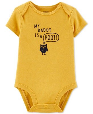 Baby Boys Daddy Is A Hoot Cotton Bodysuit