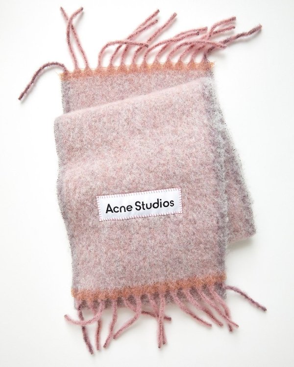 Pink Wool Mohair Scarf