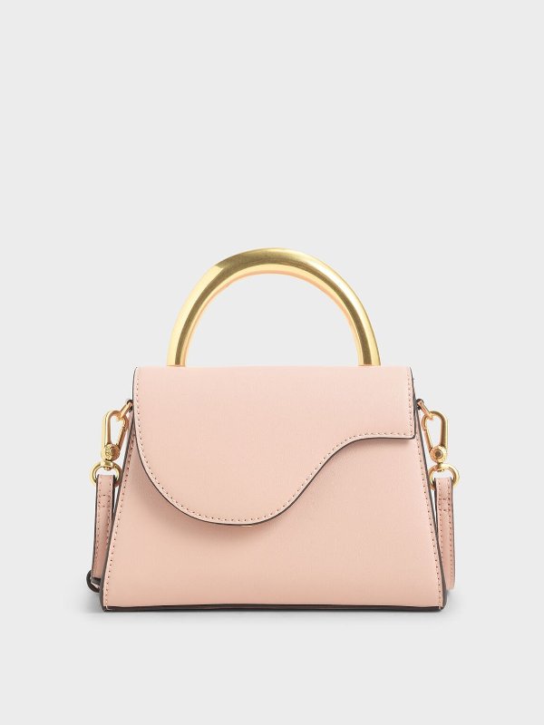 Pink Angular Flap Bag | CHARLES &amp; KEITH