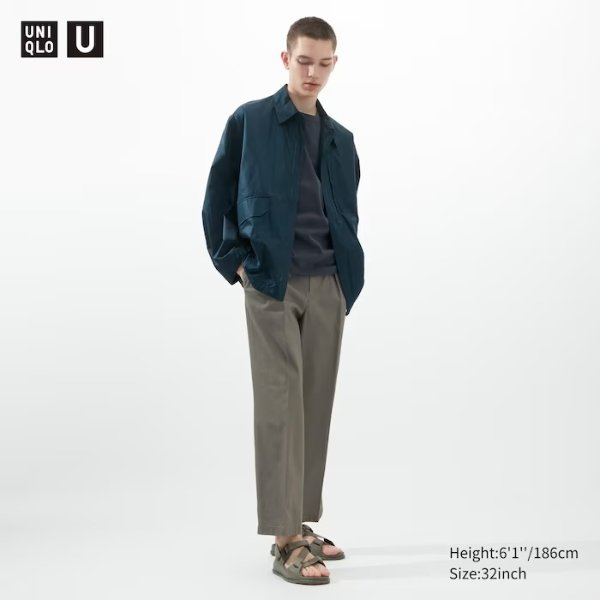 U Wide-Fit Pleated Chino Pants