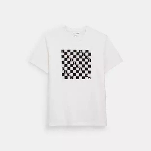 Checkerboard T Shirt In Organic Cotton