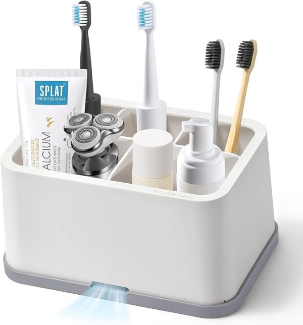 White Bathroom Toothbrush Organizer 