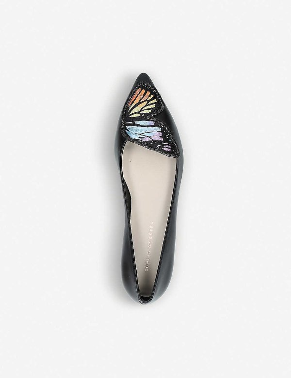 Bibi Butterfly embroidered leather flats