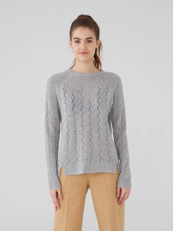 Cashmere Pointelle Stitch Sweater