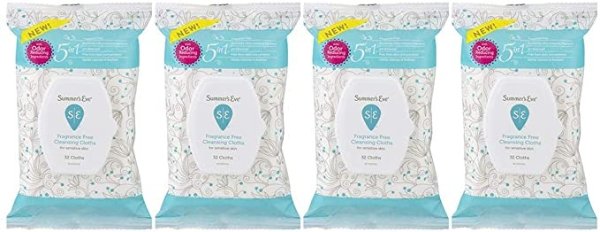 Cleansing Cloths | Fragrance Free | pH-Balanced | 32 Count | Pack of 4