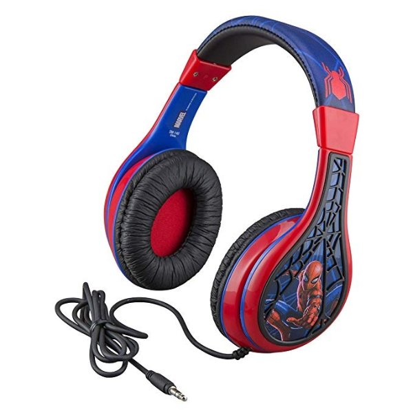 Kid Headphones for Kids Spiderman Far From Home Adjustable Stereo Tangle-Free 3.5mm Jack Wired Cord Over Ear Headset for Children Parental Volume Control Kid Friendly Safe Great for School Home Travel