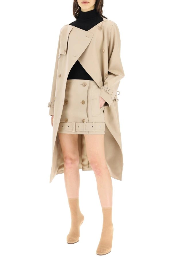 trench coat with boatneck