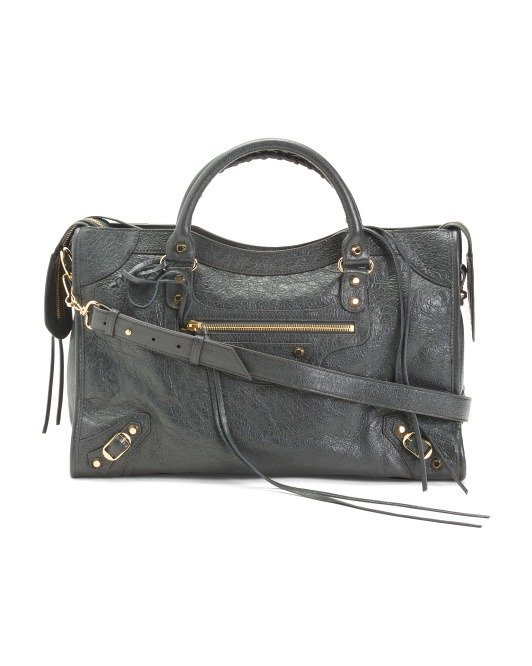 Made In Italy Gold City Leather Bag