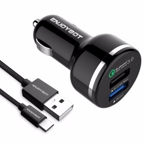 Enjoybot quick charge 3.0 and with a Type-C Cable Car Charger