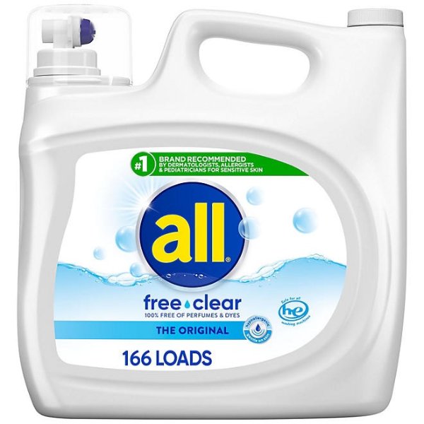Liquid Laundry Detergent Free Clear for Sensitive Skin 250 fl oz