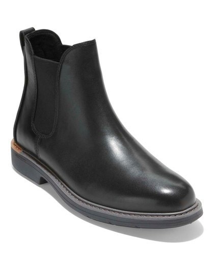 Black & Dark Pavement Go-To Leather Chelsea Boot - Men