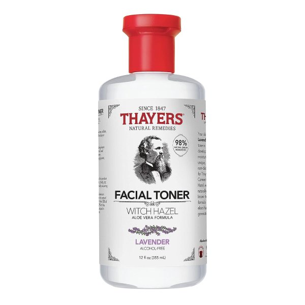 Alcohol-Free, Hydrating Lavender Witch Hazel Facial Toner with Aloe Vera Formula, 12 oz