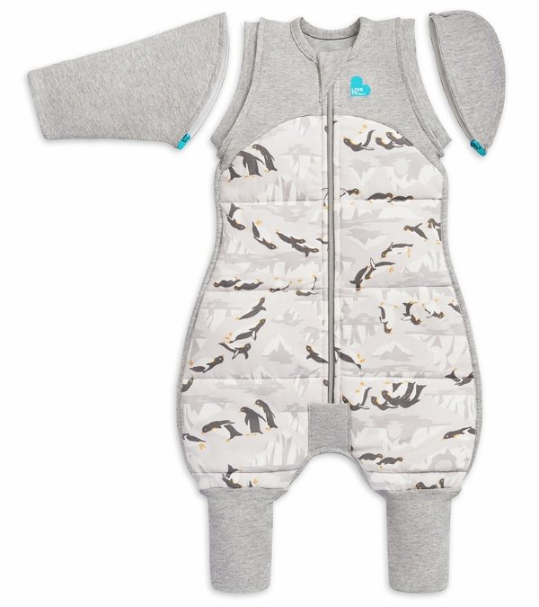 Swaddle UP Transition Suit Quilted Cotton 3.5 TOG, Medium - Penguin Parade Grey