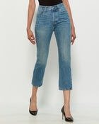 501 Original Cropped Distressed Straight Leg Jeans
