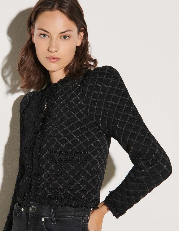 Quilted-effect cardigan