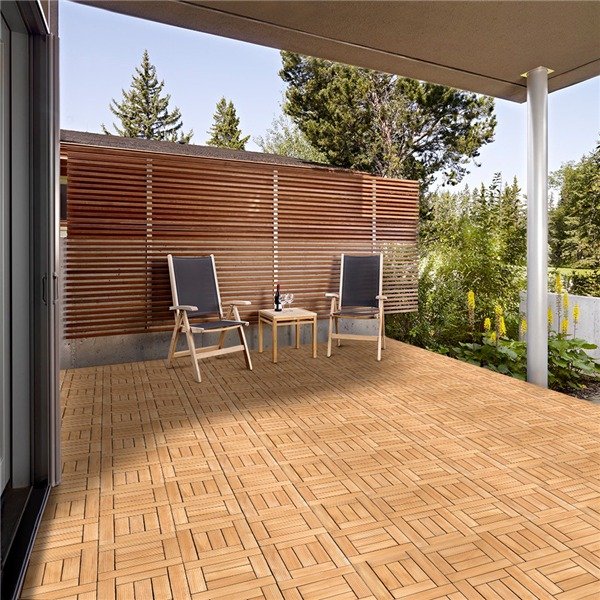 27pcs Wooden Floor Tiles Patio Pavers Composite Decking for Outdoor & Indoor Patio Garden Deck Poolside 12'' x 12''