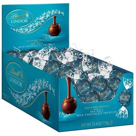 Sea Salt Milk Chocolate LINDOR Truffles Box (60-pc, 25.4 oz)
