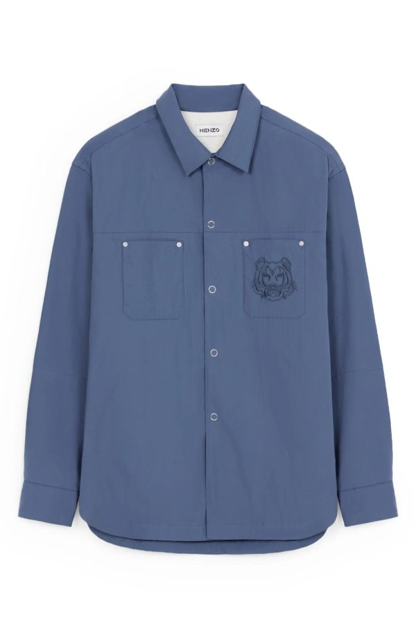 Embroidered Tiger Cotton Shirt Jacket
