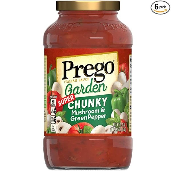 Garden Harvest Mushroom & Green Pepper Italian Sauce, 1.48 Pound (Pack of 6)