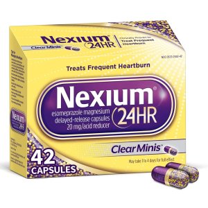 Nexium 24HR (42 Count, ClearMinis) All-Day, All-Night Protection from Frequent Heartburn Medicine with Esomeprazole Magnesium 20mg