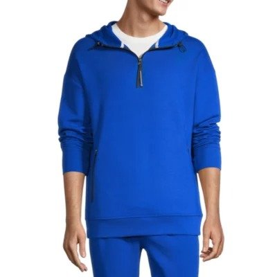 Sports Illustrated Mens Hooded Long Sleeve Quarter-Zip Pullover